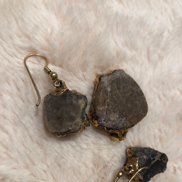 Amethyst Stone set in 14K Gold 3 piece set - Picture 7 of 8